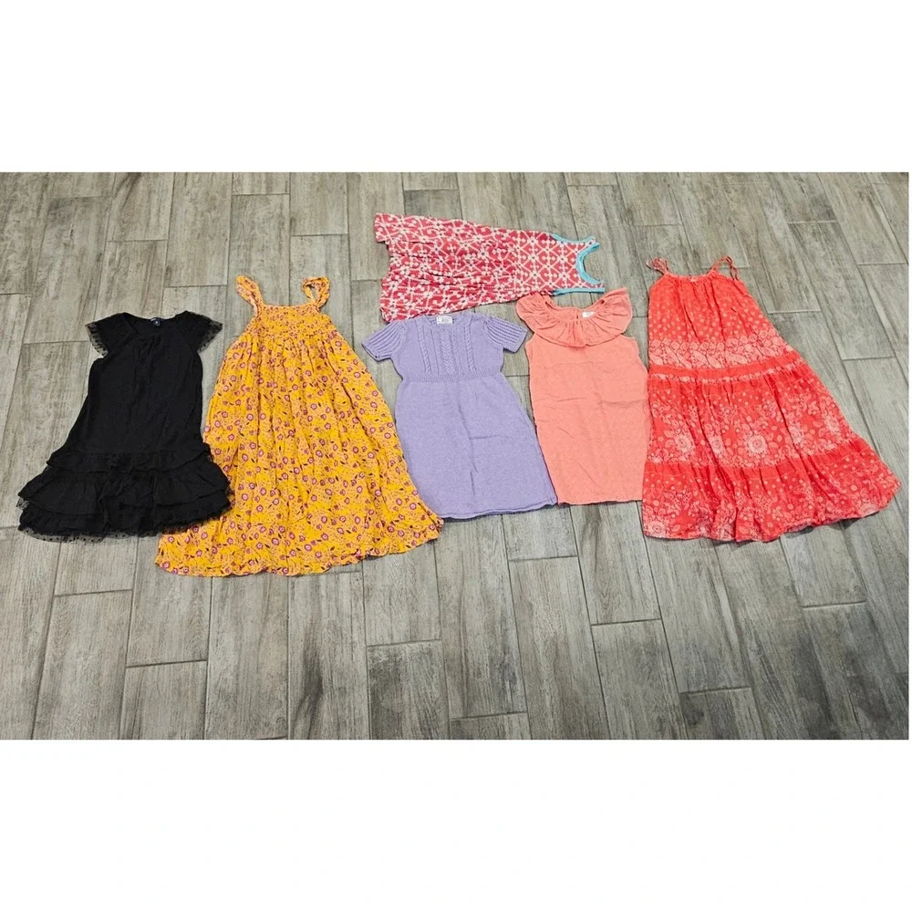 Summer Dress Bundle Girls Size 6-8 Lot of 6 Casual Play School Kids Boho Floral‎